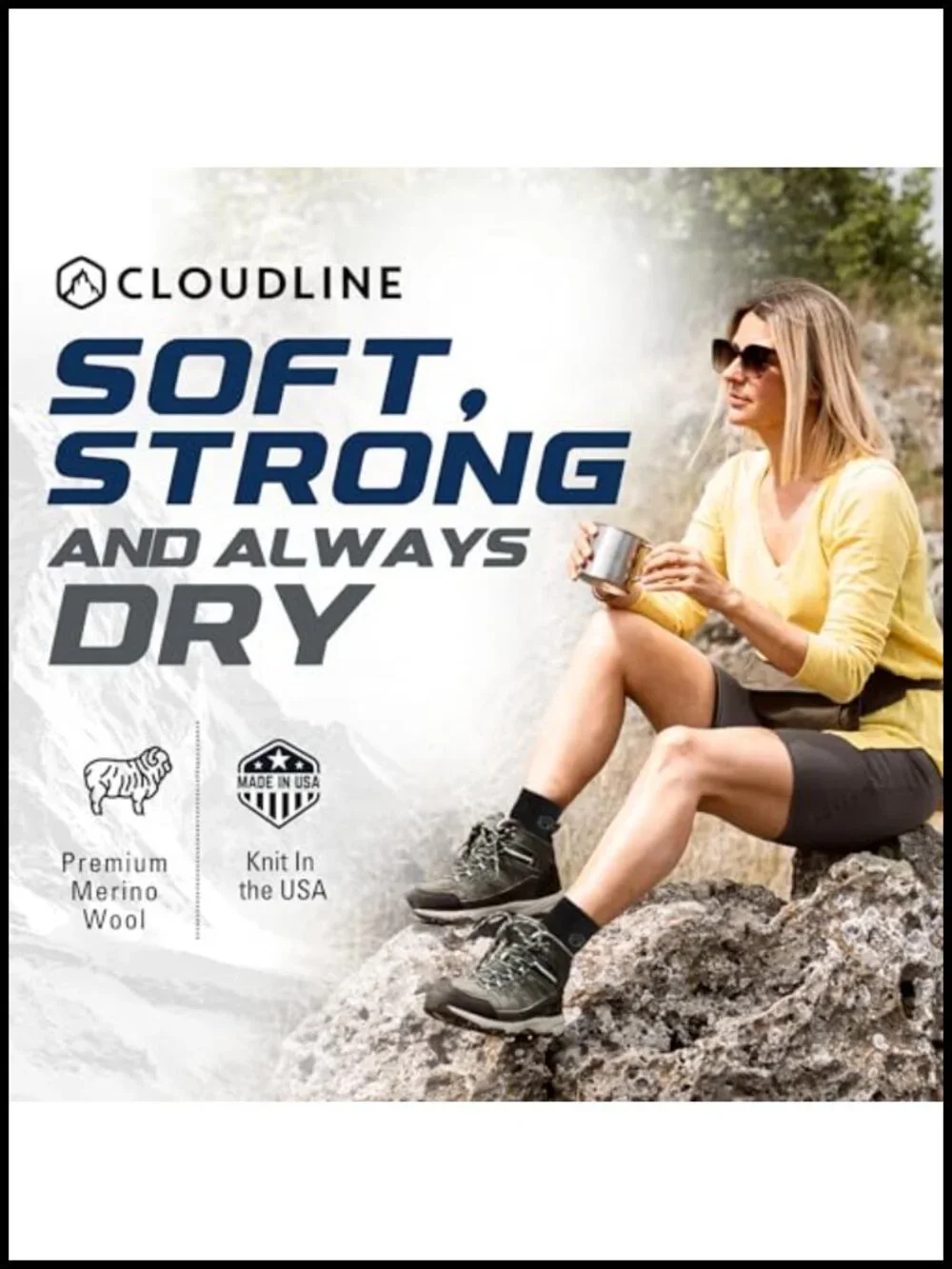 Merino Wool Athletic Socks Anti-Blister Moisture Wicking Quarter Crew